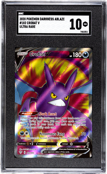 2020 Pokémon Sword & Shield Darkness Ablaze Full Art Crobat #182/189 V SGC 10