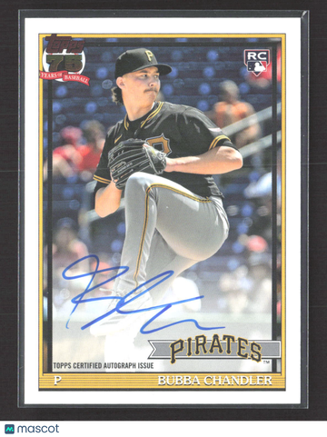 2026 Topps Baseball 1991 Topps Baseball Autograph Card Bubba Chandler #91A-BC RC Auto
