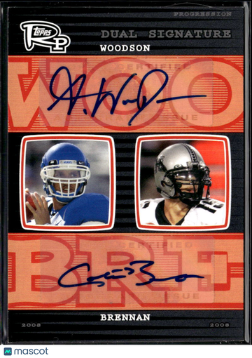 2008 Topps Rookie Progression André Woodson Colt Brennan #PDS-WB Dual Signature