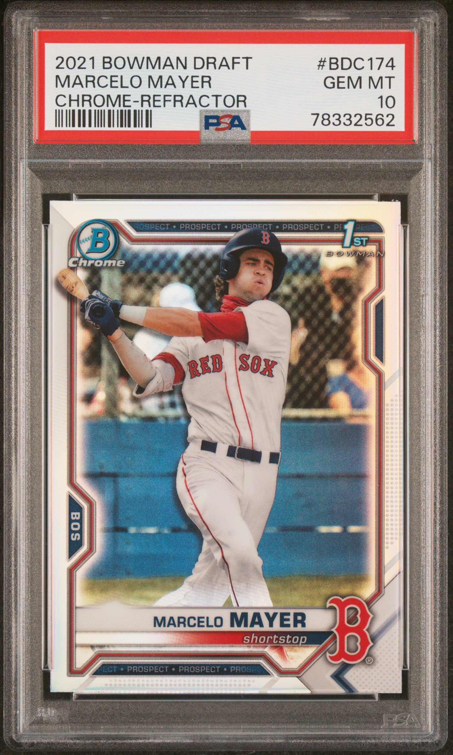 2021 Bowman Draft Marcelo Mayer #BDC174 REFRACTOR PSA 10