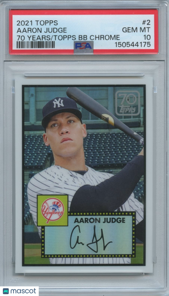 2021 Topps 70 Years of Topps Baseball Chrome Aaron Judge #2 [Base] PSA 10