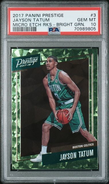 2017-18 Panini Prestige Jayson Tatum Micro Etch Rookies - Bright Green PSA 10