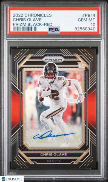 2022 Panini Chronicles Prizm Black Chris Olave #PB14 Red PSA 10