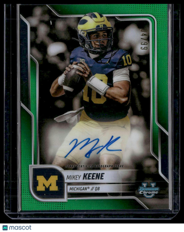 2025 Bowman University Chrome Football Mikey Keene #BCA-MKE Green Refractor /99 Bowman
