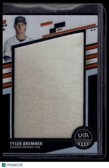 2026 Panini Stars & Stripes Prizm USA Baseball Tyler Bremner #JUM-TB Jumbo Materials SN MEM