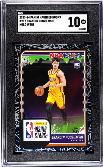 2023-24 Panini Haunted Hoops #297 Brandin Podziemski Holo Webs SGC 10