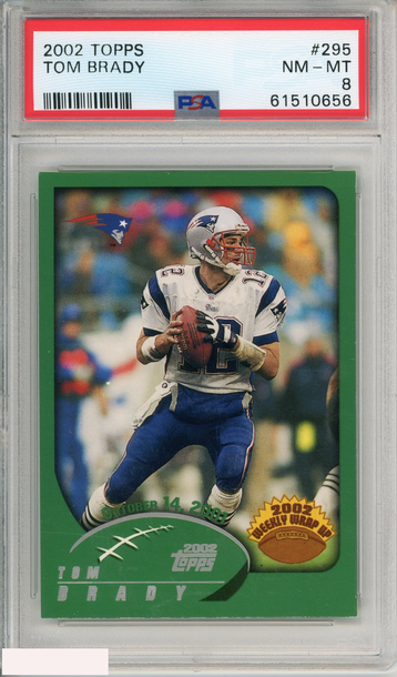 2002 TOPPS TOM BRADY #295 NEW ENGLAND PATRIOTS PSA 8 NM-MT