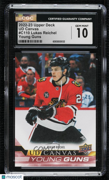 2022-23 Upper Deck Series 1 Lukas Reichel #C110 Young Guns Rookie CGC 10