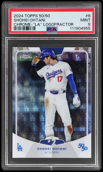 2024 Topps Chrome 50/50 Shohei Ohtani La Logofractor Refractor PSA 9