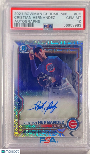 2021 Bowman Chrome Mega Box Autographs Cristian Hernandez #CH PSA 10