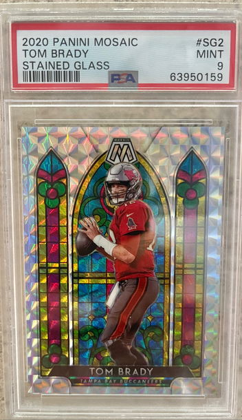 2020 PANINI MOSAIC TOM BRADY STAINED GLASS PSA MINT 9