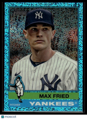2025 Topps Heritage Max Fried #244 Chrome Light Blue Sparkle Refractor