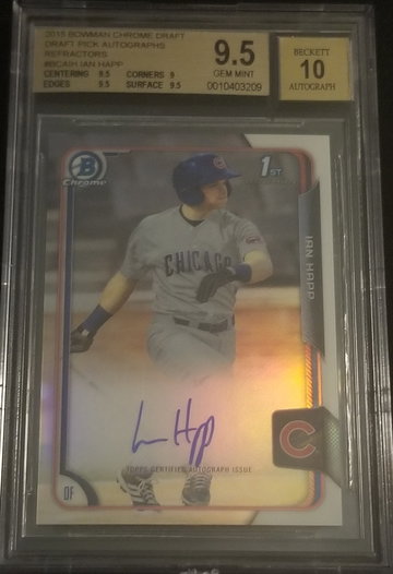 2015 Bowman Chrome Draft Ian Happ Autograph Refractor BGS 9.5