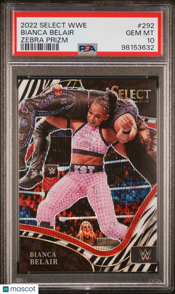 2022 Panini Select WWE Bianca Belair #292 Zebra Prizm PSA 10