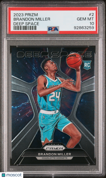 2023 Panini Prizm Deep Space Brandon Miller #2 PSA 10