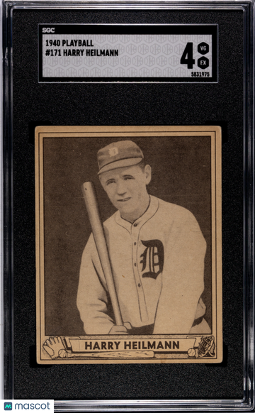 1940 Playball Harry Heilmann #171 SGC 4