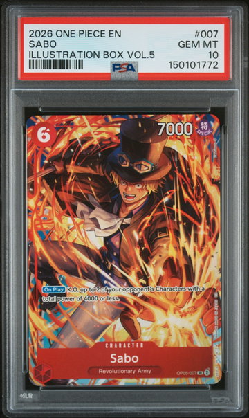 2026 One Piece Promo Illustration Box Volume 5 Sabo #OP05007 PSA 10
