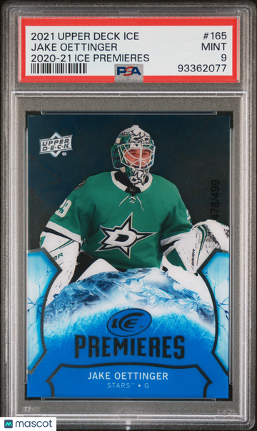 2021 Upper Deck Ice 2020-21 Ice Premieres Jake Oettinger #165 2020 21 Ice Premieres PSA 9