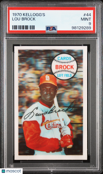 1970 Kellogg's Lou Brock #44 PSA 9