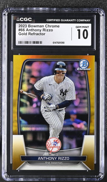 2023 Bowman Chrome #66 Anthony Rizzo Gold Refractor CGC 10