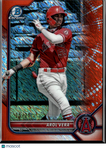 Arol Vera 2022 Bowman Chrome. Orange RayWave Refractor /26 Los Angeles Angels