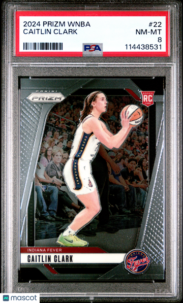 2024 Panini Prizm WNBA Caitlin Clark #22 Rookie Rookie PSA 8