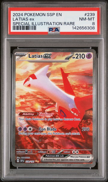 2024 Pokemon Scarlet and Violet Surging Sparks Special Illustration Rare Latias Ex #239 PSA 8