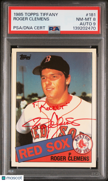 1985 Topps Tiffany Roger Clemens #181 INSCRIBED Rookie PSA 8 Auto 9