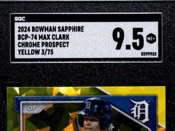 2024 Bowman Sapphire Max Clark #BCP-74 Chrome Prospect Yellow SGC 9.5