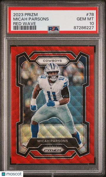 2023 Panini Prizm Micah Parsons #78 Red Wave PSA 10