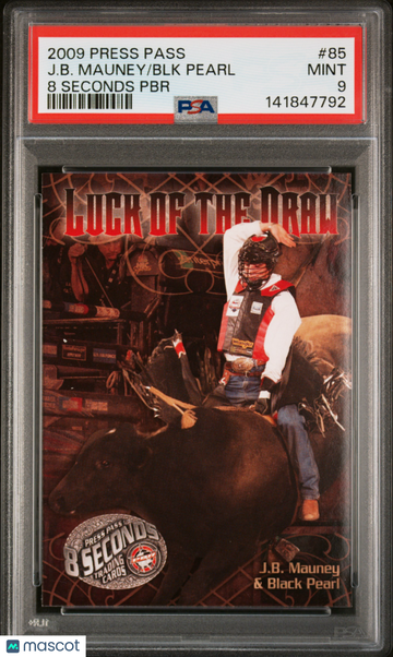 2009 Press Pass 8 Seconds PBR BLK Pearl J. B. Mauney #85 PSA 9