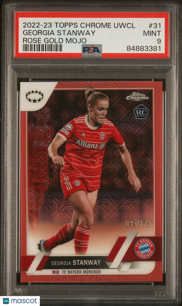2022-23 Topps Chrome UEFA Women'S Champions League Georgia Stanway #31 Rose Gold Mojo PSA 9