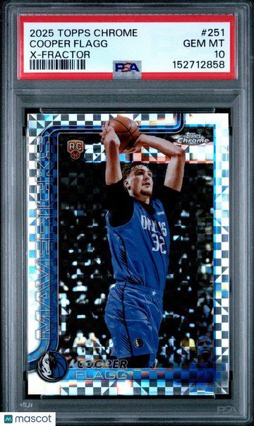 2025 Topps Chrome Cooper Flagg #251 X Fractor Rookie RC PSA 10