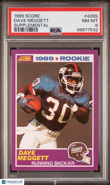 1989 Score Supplemental Dave Meggett #428S PSA 8