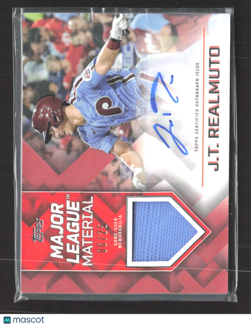 2022 Topps Major League Material J.T. Realmuto #MLMA-JR /25 Autograph Relic Card Game-Used Memorabilia