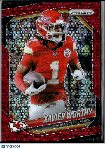Xavier Worthy 2025 Panini Prizm Red Circles /99 Kansas City Chiefs