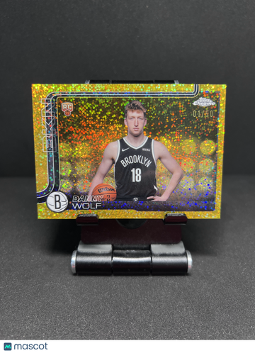 2025 CHROME DANNY WOLF IMAGE VARIATION GOLD SPECKLE REFRACTOR /50 RC