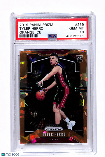 2019 Panini Prizm Tyler Herro #259 Orange Ice PSA 10