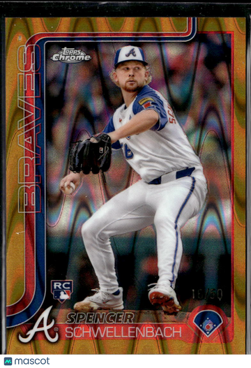 2025 Topps Chrome Spencer Schwellenbach #203 Orange RayWave RC