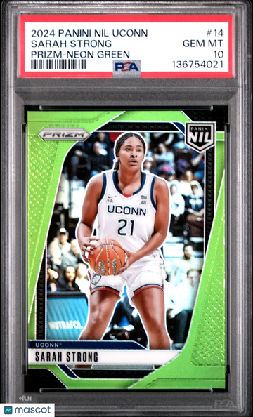 2024 Panini Nil Uconn Prizm Sarah Strong #14 Neon Green PSA 10