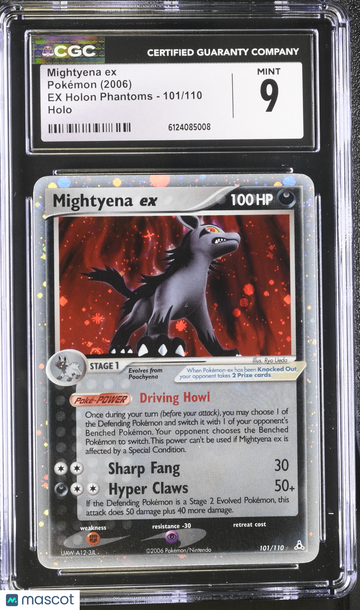 2006 Pokemon EX Holon Phantoms Mightyena ex Holo CGC 9 #101/110