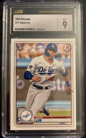 2020 Bowman Gavin Lux Rookie Card CSG 9 Mint