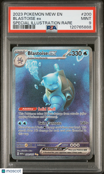 2023 Pokemon Mew EN-151 Blastoise EX Special Illustration Rare PSA 9 #200