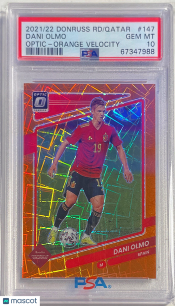 2021 Panini Donruss Road To Qatar Dani Olmo #147 Optic Orange Velocity PSA 10
