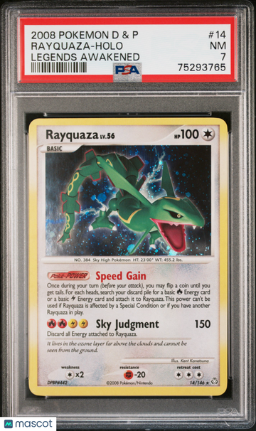 2008 Pokemon Diamond & Pearl Legends Awakened Rayquaza Holo Legends Awakened PSA 7 #14