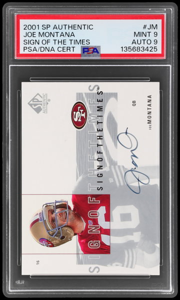 2001 SP Authentic Joe Montana Autograph Sign Of The Times Sott PSA 9 AUTO