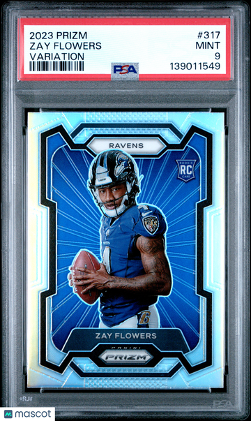 2023 Panini Prizm Zay Flowers #317 Variation RC PSA 9