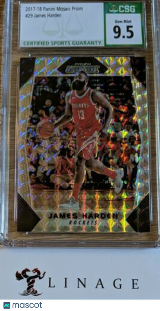 2017-18 Prizm Mosaic James Harden #29 CSG 9.5