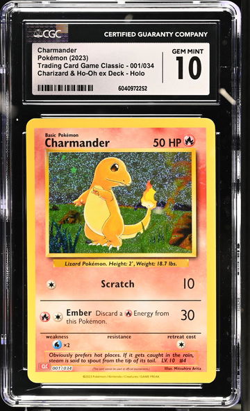 2023 Pokemon TCG Classic Holo Charmander #001/034 CGC 10