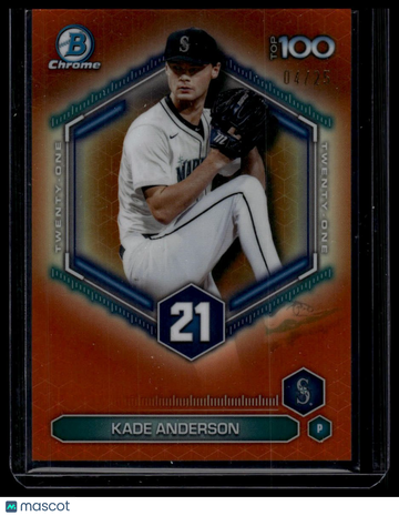 2026 Bowman Kade Anderson #BTP-21 Bowman Scouts' Top 100 Orange Refractor SN